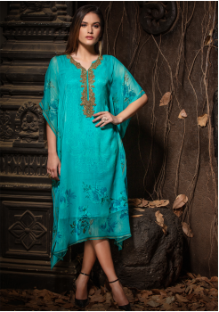 Blue Color Designer Chiffon Kurti